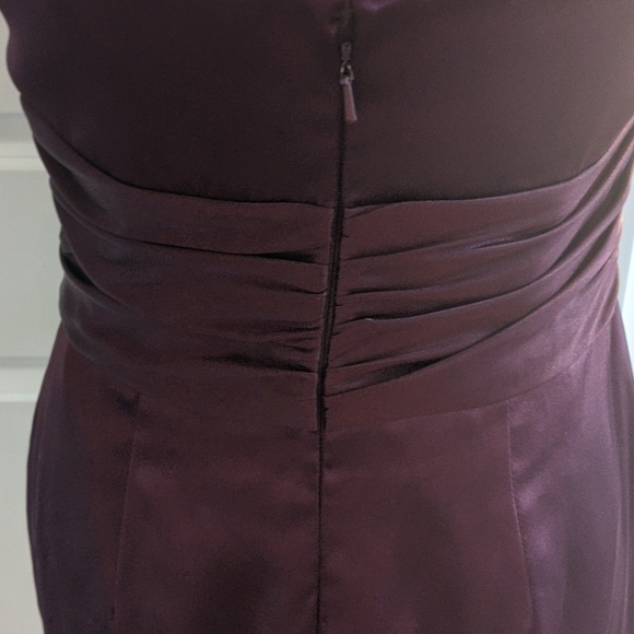 Purple POCKETED strapless satin style dress! - Picture 6 of 7